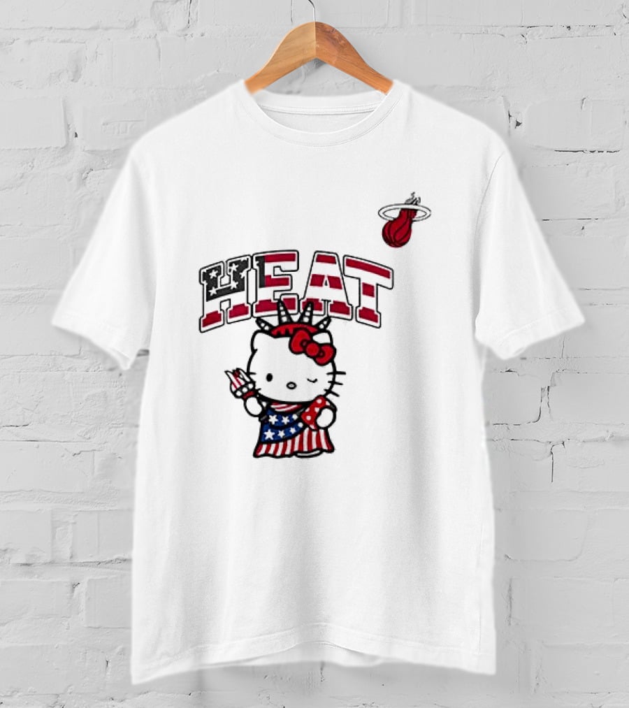Hello Kitty Miami Heat Independence Day Celebration 1776 T-Shirt