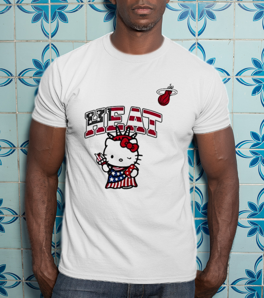 Hello Kitty Miami Heat Independence Day Celebration 1776 T-Shirt