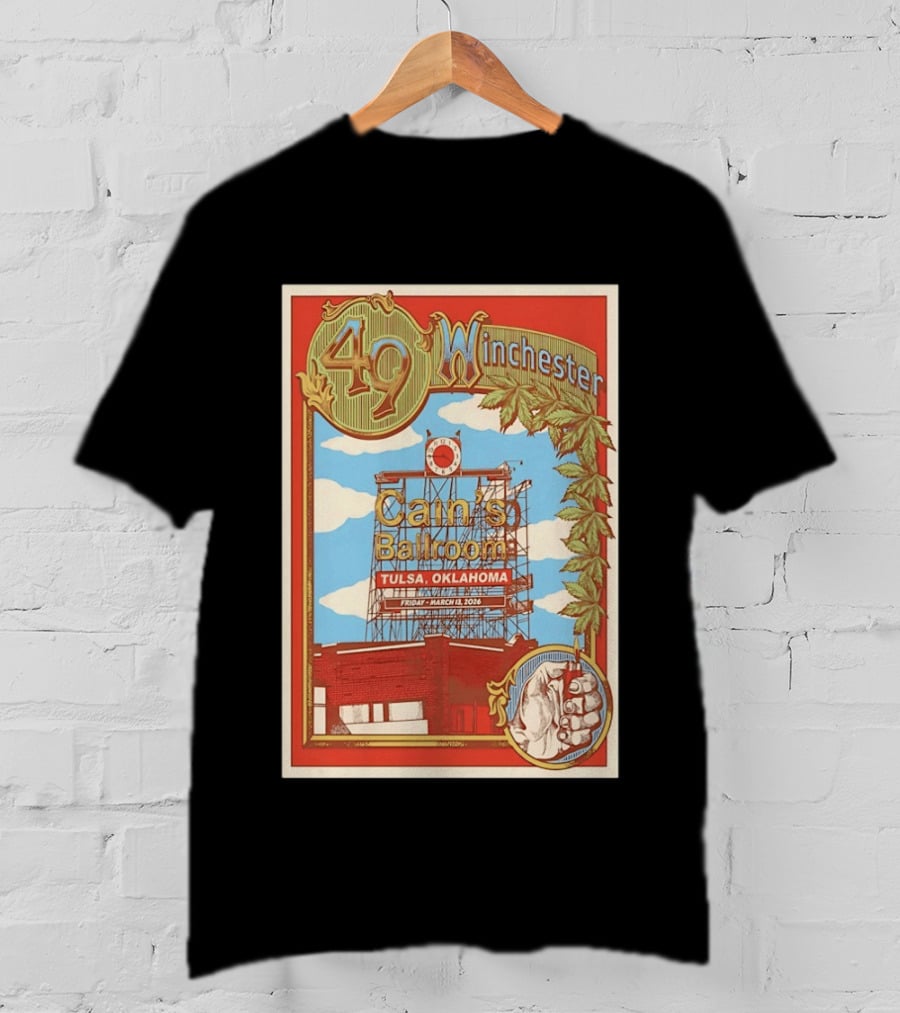 49 Winchester Cain's Ballroom Tulsa Oklahoma March 13 2026 T-Shirt
