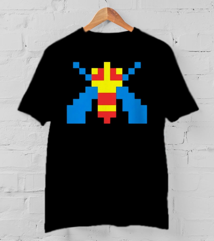 Galaga Alien Sprite Pixelated Retro Video Game T-Shirt