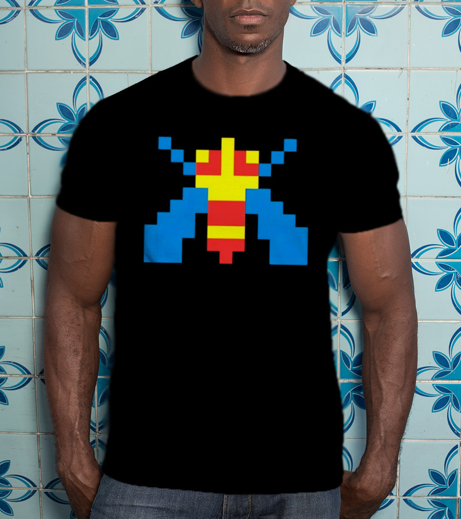 Galaga Alien Sprite Pixelated Retro Video Game T-Shirt