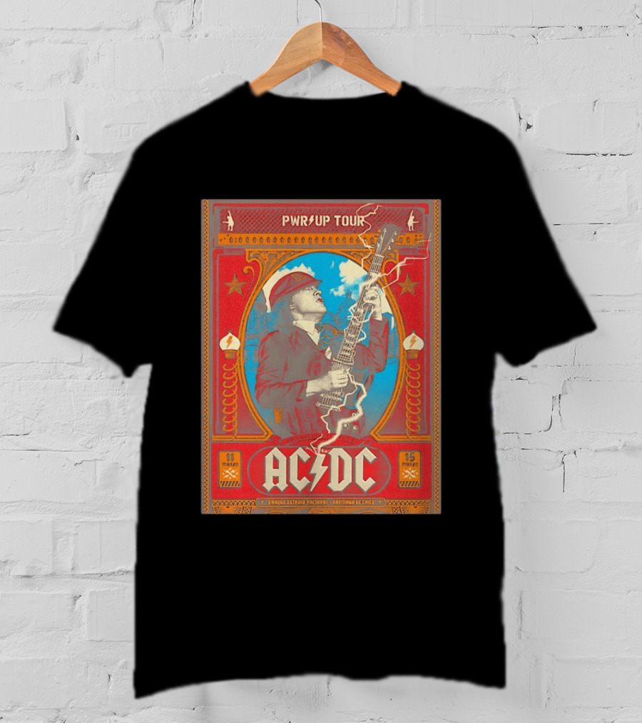 PWR Up Tour ACDC Parque Estadio Nacional Santiago De Chile Marzo 2020 T-Shirt