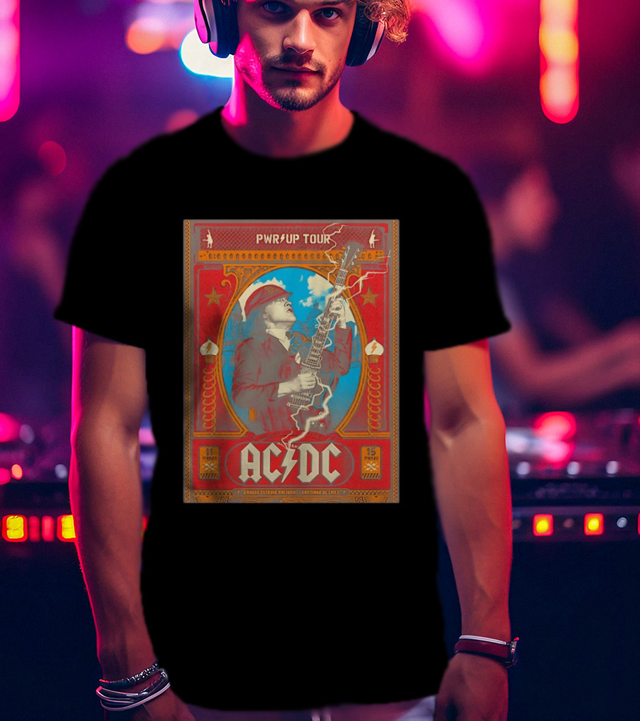PWR Up Tour ACDC Parque Estadio Nacional Santiago De Chile Marzo 2020 T-Shirt