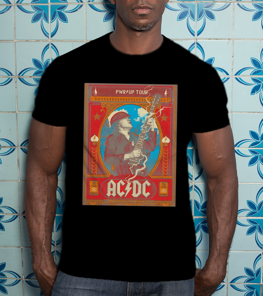 PWR Up Tour ACDC Parque Estadio Nacional Santiago De Chile Marzo 2020 T-Shirt