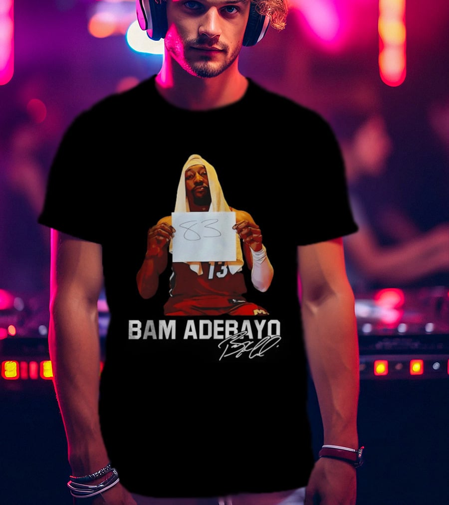 Bam Adebayo 13 Miami Basketball Legend 83 Milestone T-Shirt