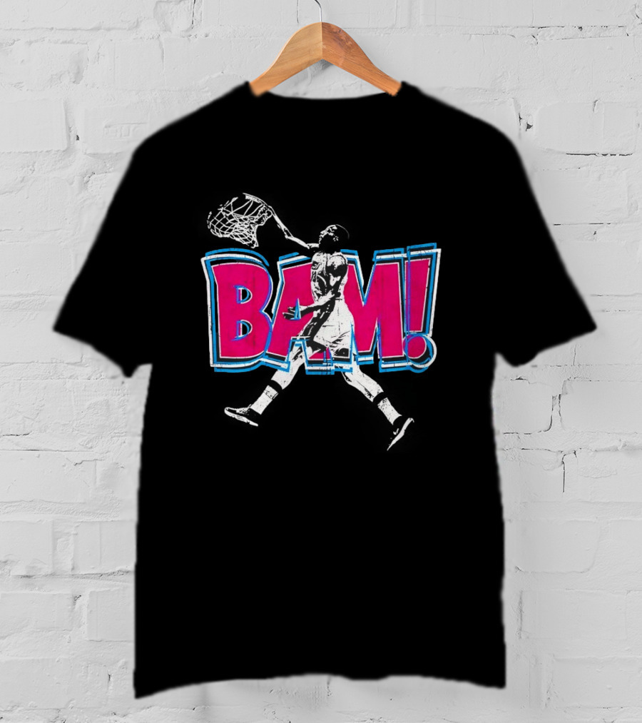 Bam Miami Heat Basketball Player Action Comic T-Shirt