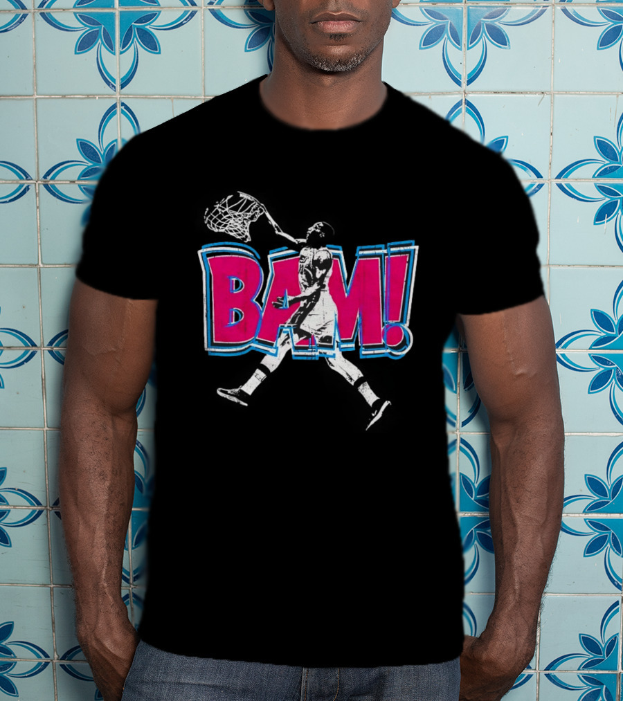 Bam Miami Heat Basketball Player Action Comic T-Shirt