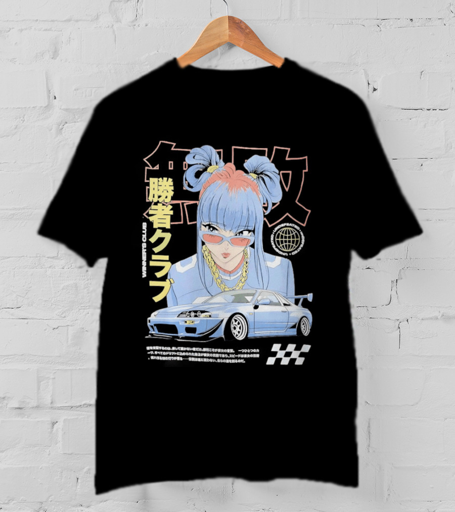 Piko Chan Nissan Skyline GT R Racing Club Anime Style Undefeated Winners T-Shirt