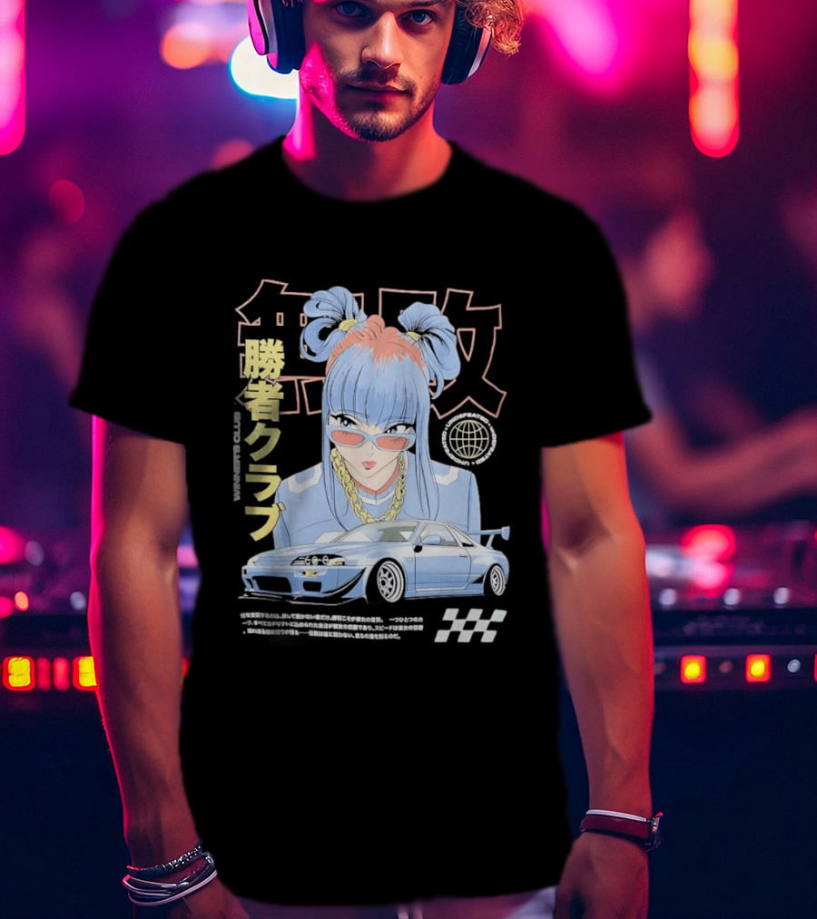 Piko Chan Nissan Skyline GT R Racing Club Anime Style Undefeated Winners T-Shirt