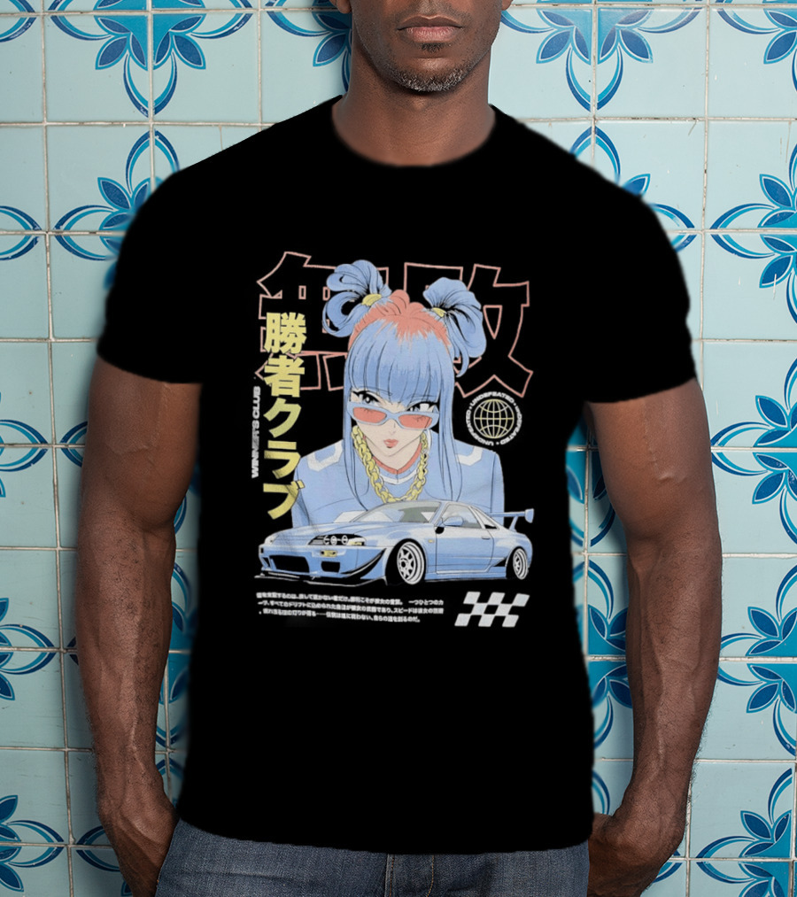 Piko Chan Nissan Skyline GT R Racing Club Anime Style Undefeated Winners T-Shirt