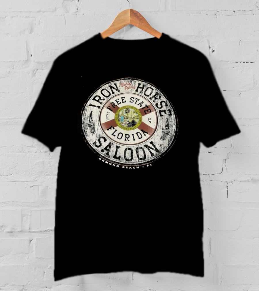 World Famous Iron Horse Saloon Free State Florida Flag T-Shirt