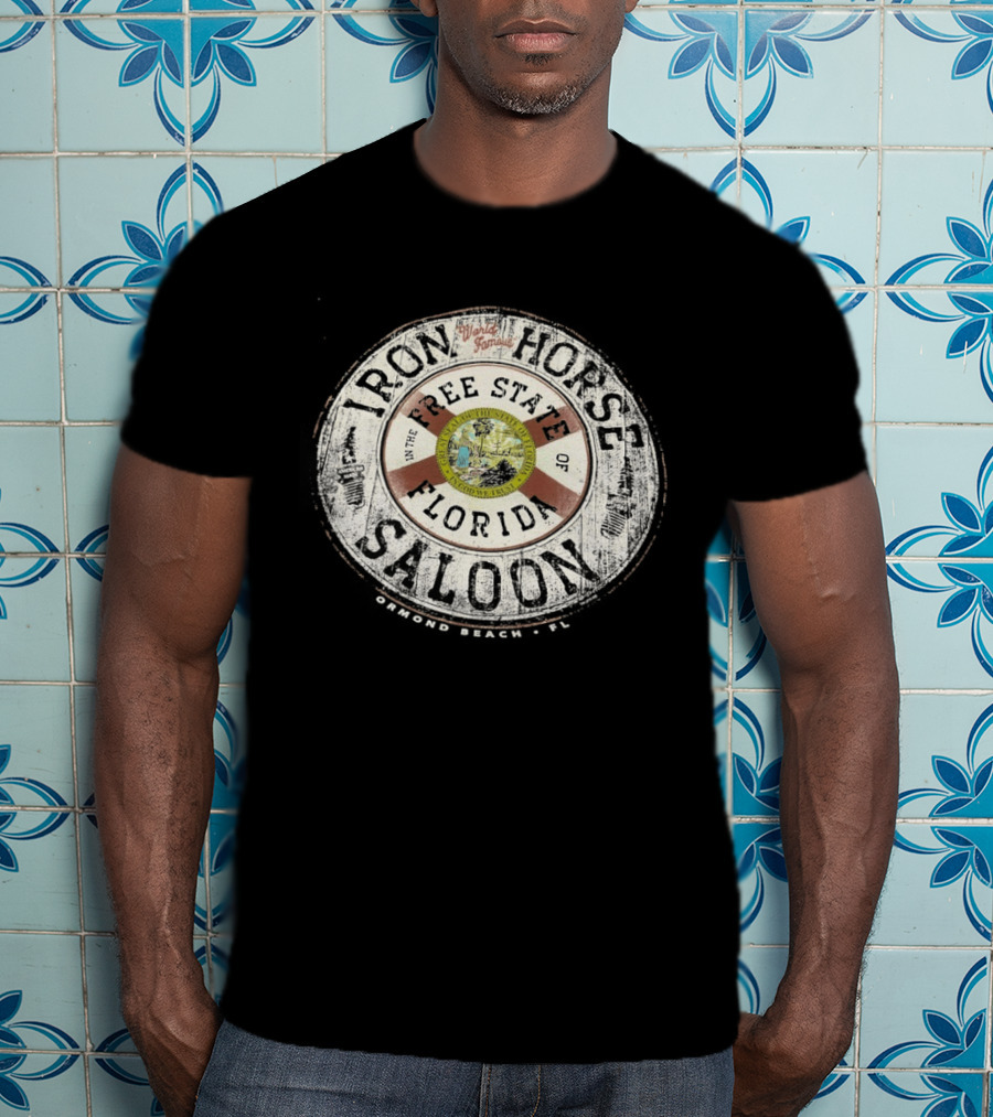 World Famous Iron Horse Saloon Free State Florida Flag T-Shirt