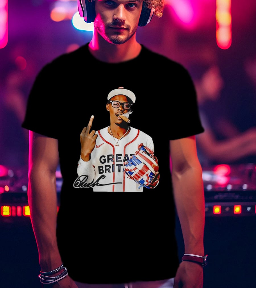 Jazz Chisholm Jr Great Britain Jersey Smoking Middle Finger Signature T-Shirt