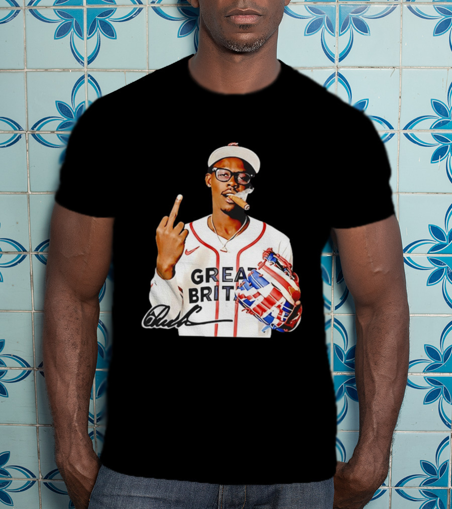 Jazz Chisholm Jr Great Britain Jersey Smoking Middle Finger Signature T-Shirt