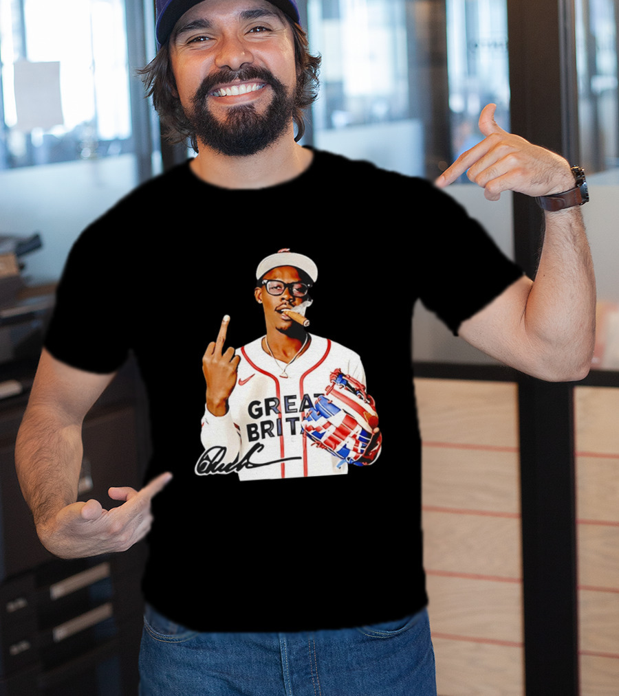 Jazz Chisholm Jr Great Britain Jersey Smoking Middle Finger Signature T-Shirt