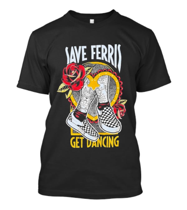 Save Ferris Get Dancing Checkered Shoes Rose T-Shirt