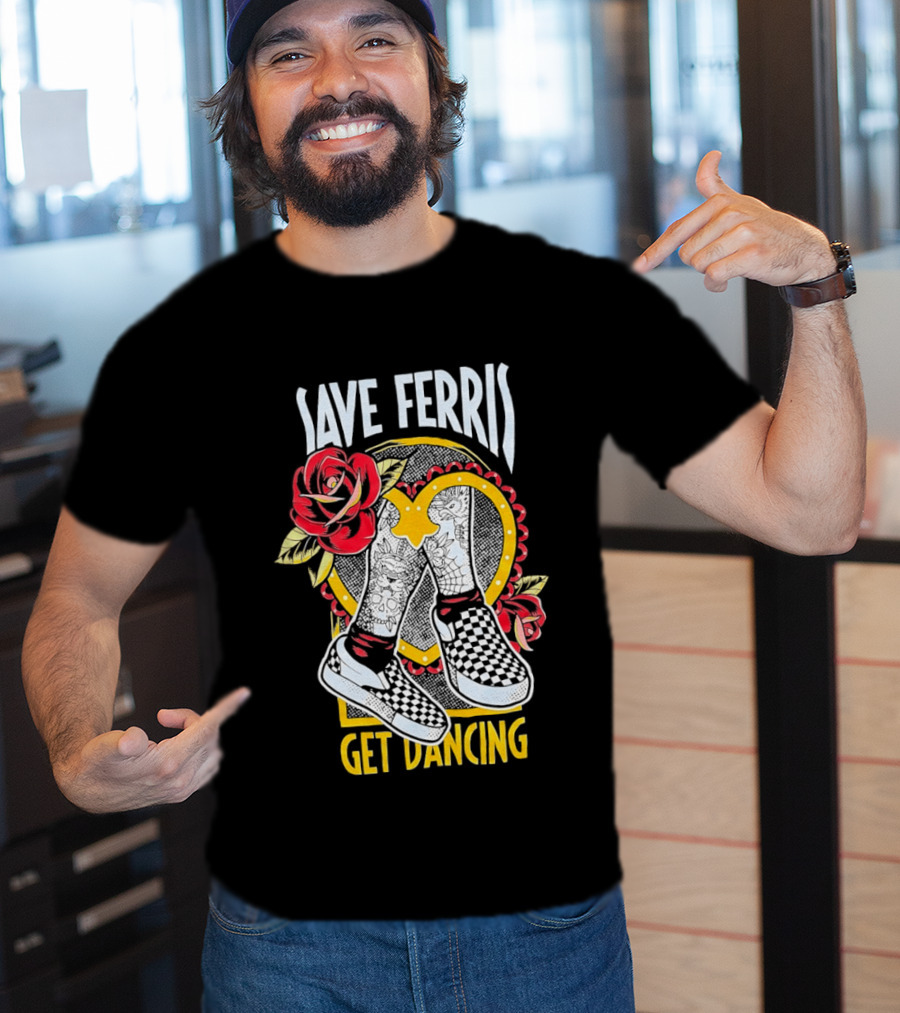 Save Ferris Get Dancing Checkered Shoes Rose T-Shirt