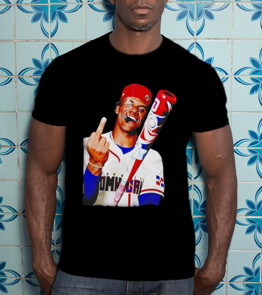 Juan Soto Dominican Republic Baseball Smoking Gesture Middle Finger T-Shirt