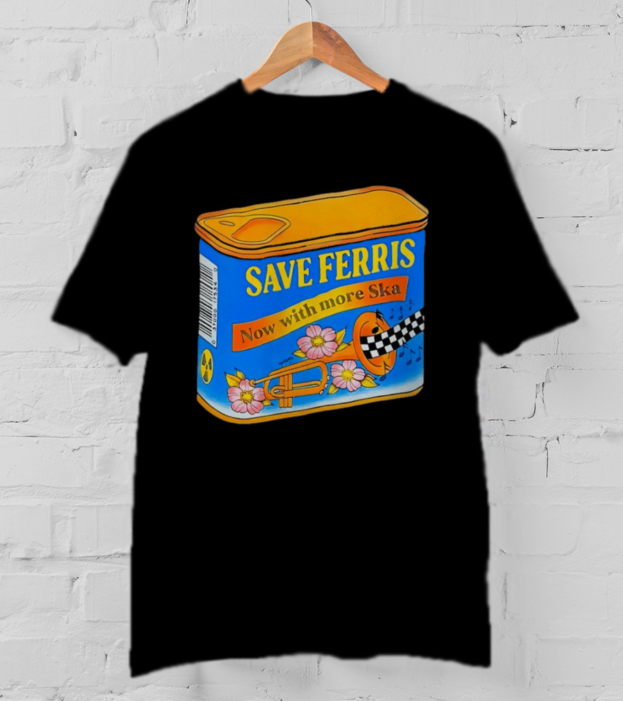 Save Ferris Now With More Ska Trombone Flowers Checkered Banner T-Shirt
