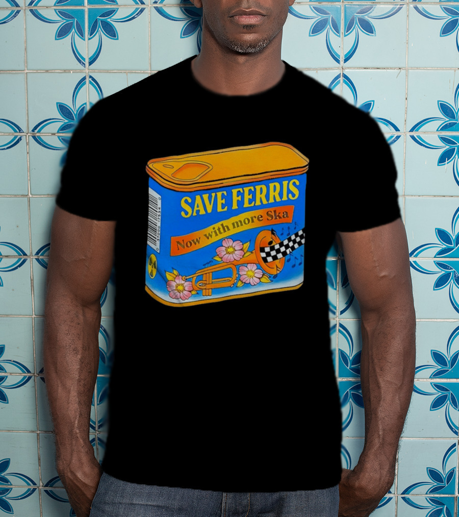 Save Ferris Now With More Ska Trombone Flowers Checkered Banner T-Shirt