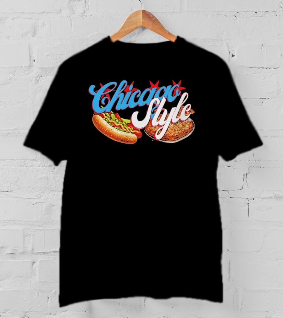 Chicago Style Hot Dog And Deep Dish Pizza T-Shirt