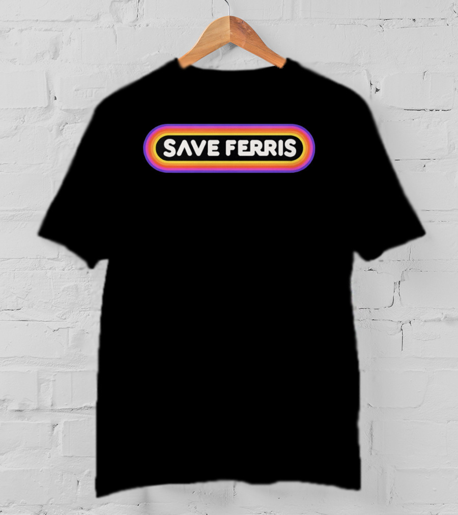 Save Ferris Retro Rainbow T-Shirt