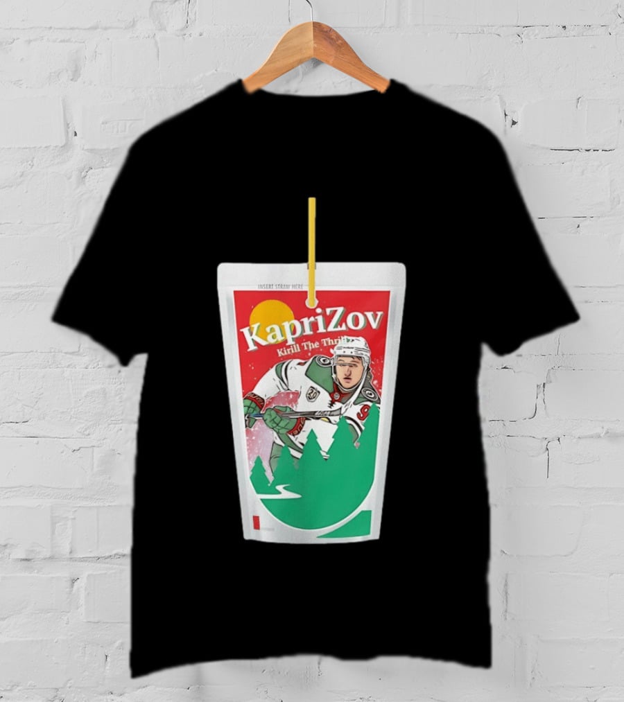Kaprizov Kirill The Thrill Minnesota Wild Juice Box Hockey T-Shirt