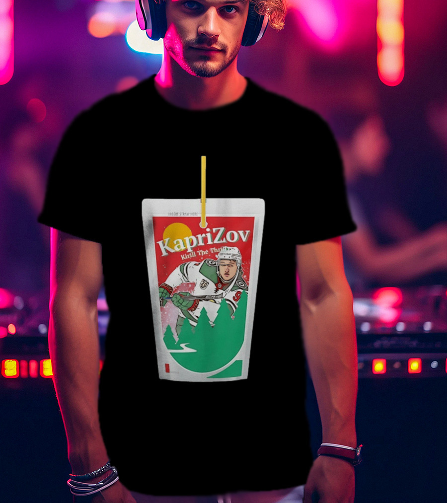Kaprizov Kirill The Thrill Minnesota Wild Juice Box Hockey T-Shirt