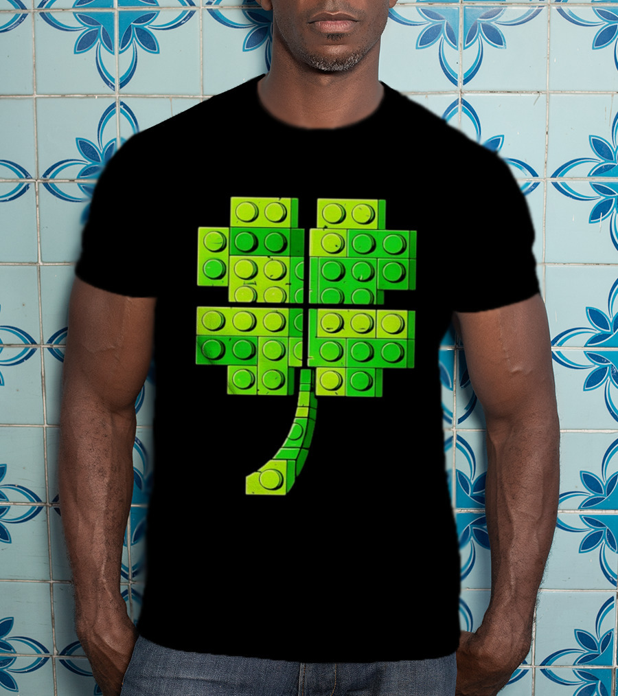Shamrock Building Blocks Clover St Patrick's Day T-Shirt