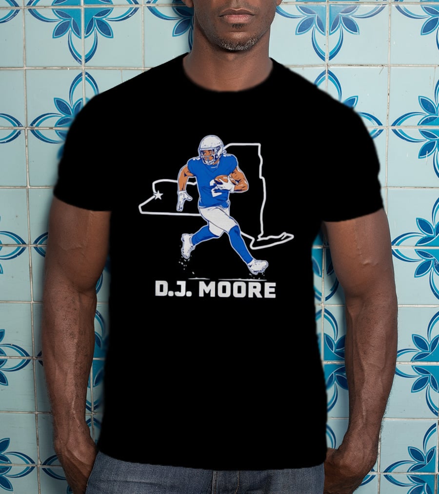 D.J. Moore 2 Buffalo Bills Wide Receiver New York Map T-Shirt