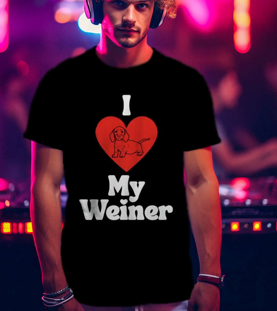 I Heart My Weiner Dachshund Love T-Shirt