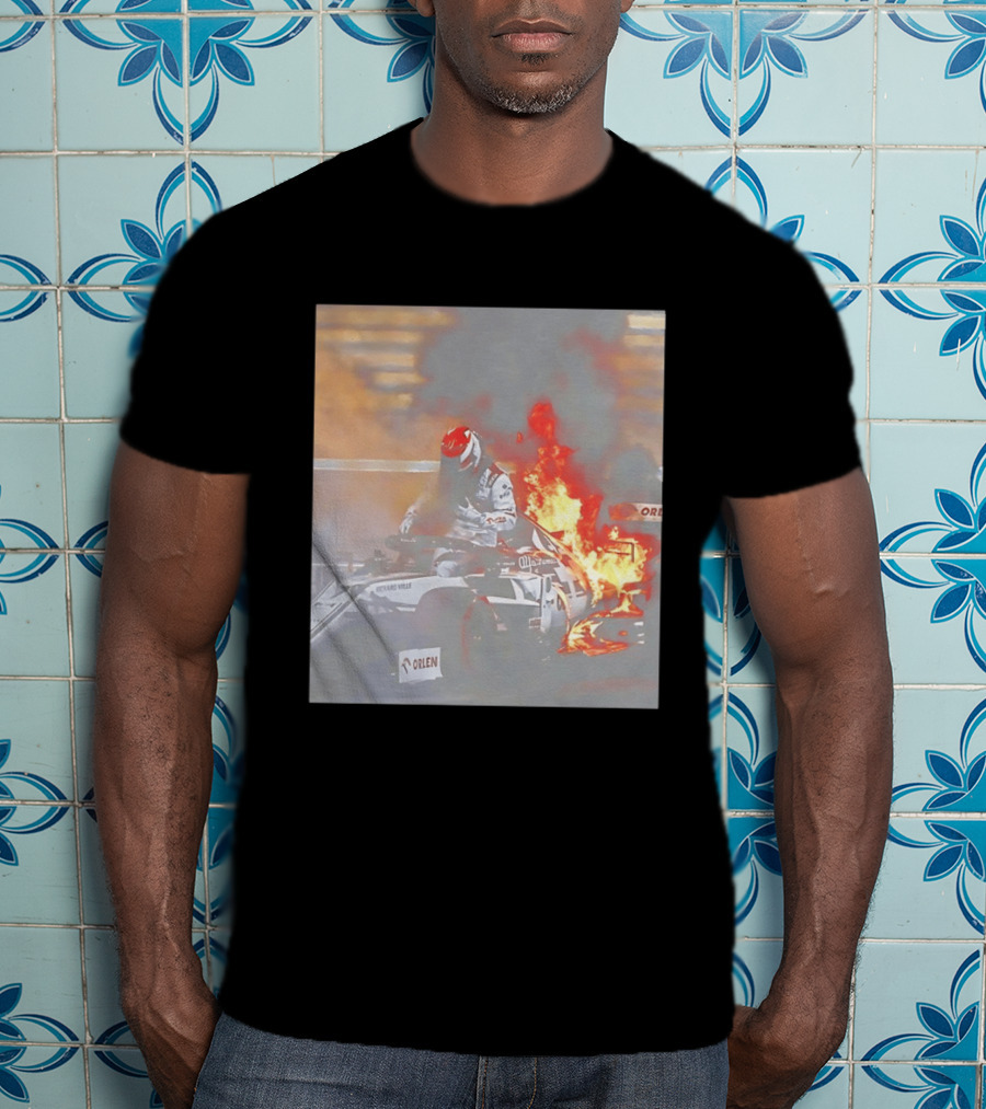 Kimi Raikkonen F1 Fire Escape Orlen Racing Moment T-Shirt
