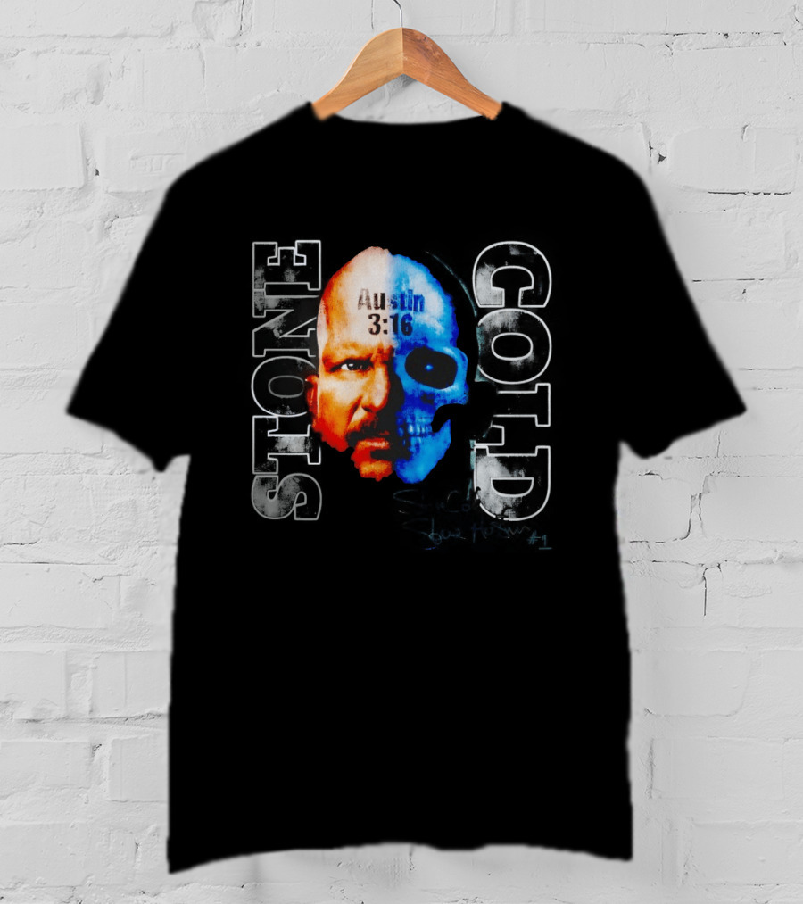 Stone Cold Steve Austin 3:16 Two Face Skull Snow Wash T-Shirt
