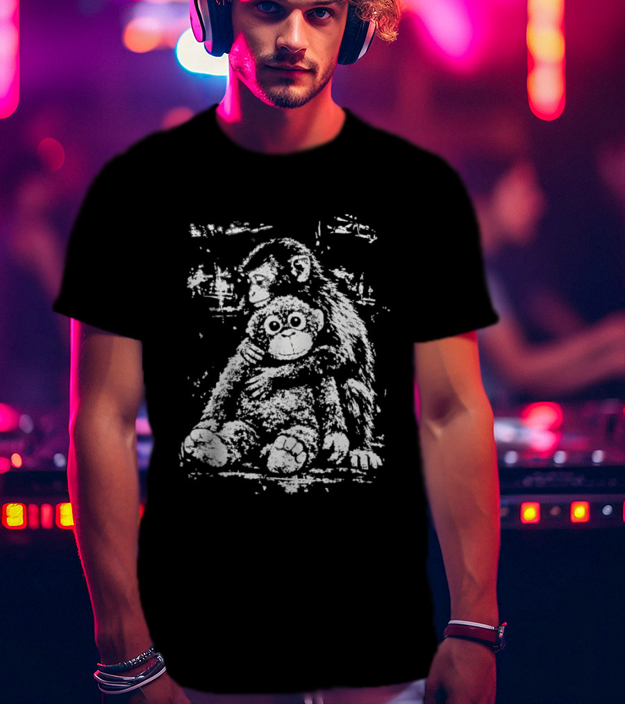 Team Punch Monkey Holding Plush Toy Monkey T-Shirt