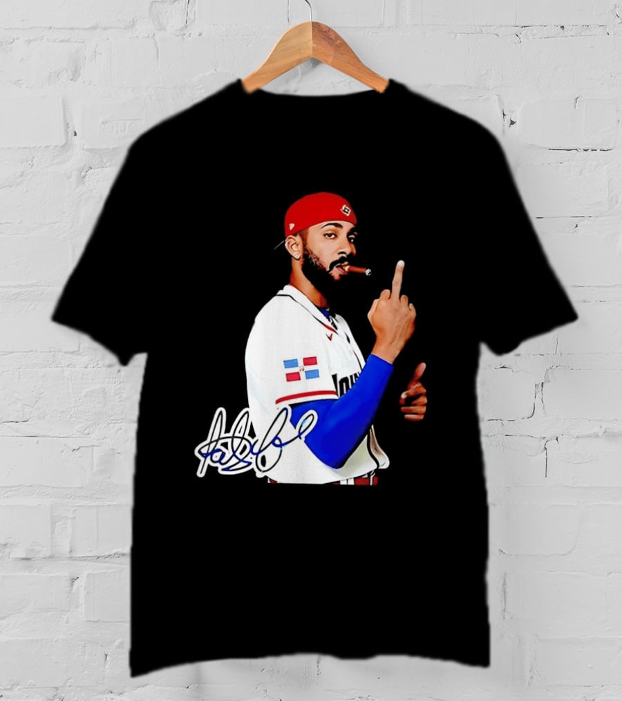 Fernando Tatis Jr San Diego Padres Smoking Middle Finger Dominican Jersey T-Shirt