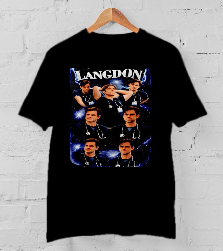 Langdon Medical Professional Blue Lightning Collage T-Shirt