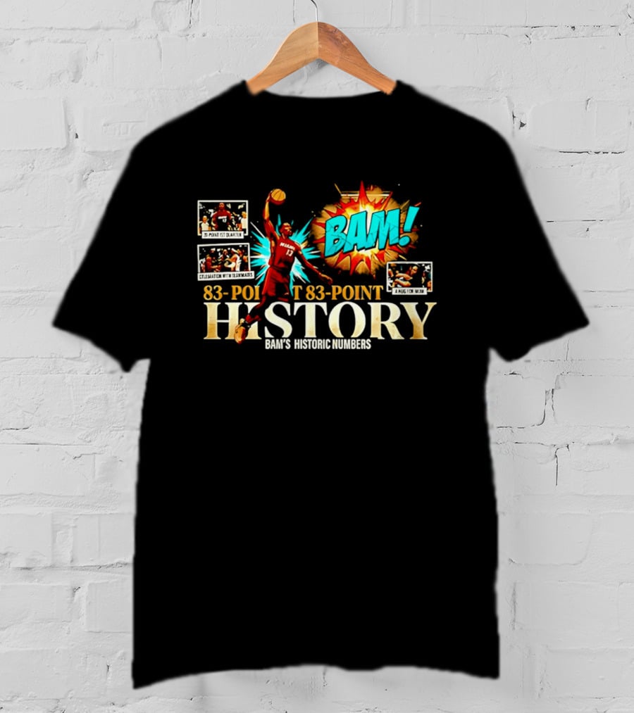 Miami Heat Bam Adebayo 83 Point History Bam's Historic Dunkers Comic T-Shirt