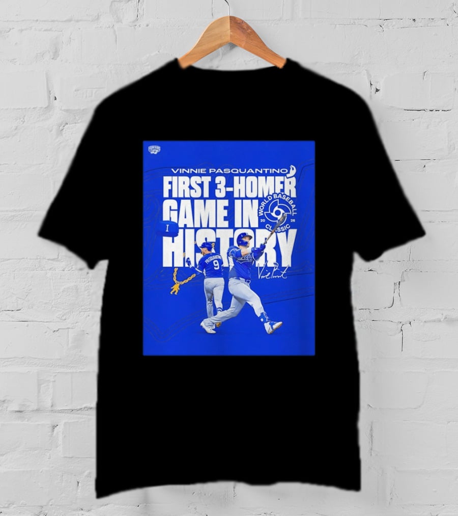 Vinnie Pasquantino First 3 Homer Game World Baseball Classic 2026 History T-Shirt