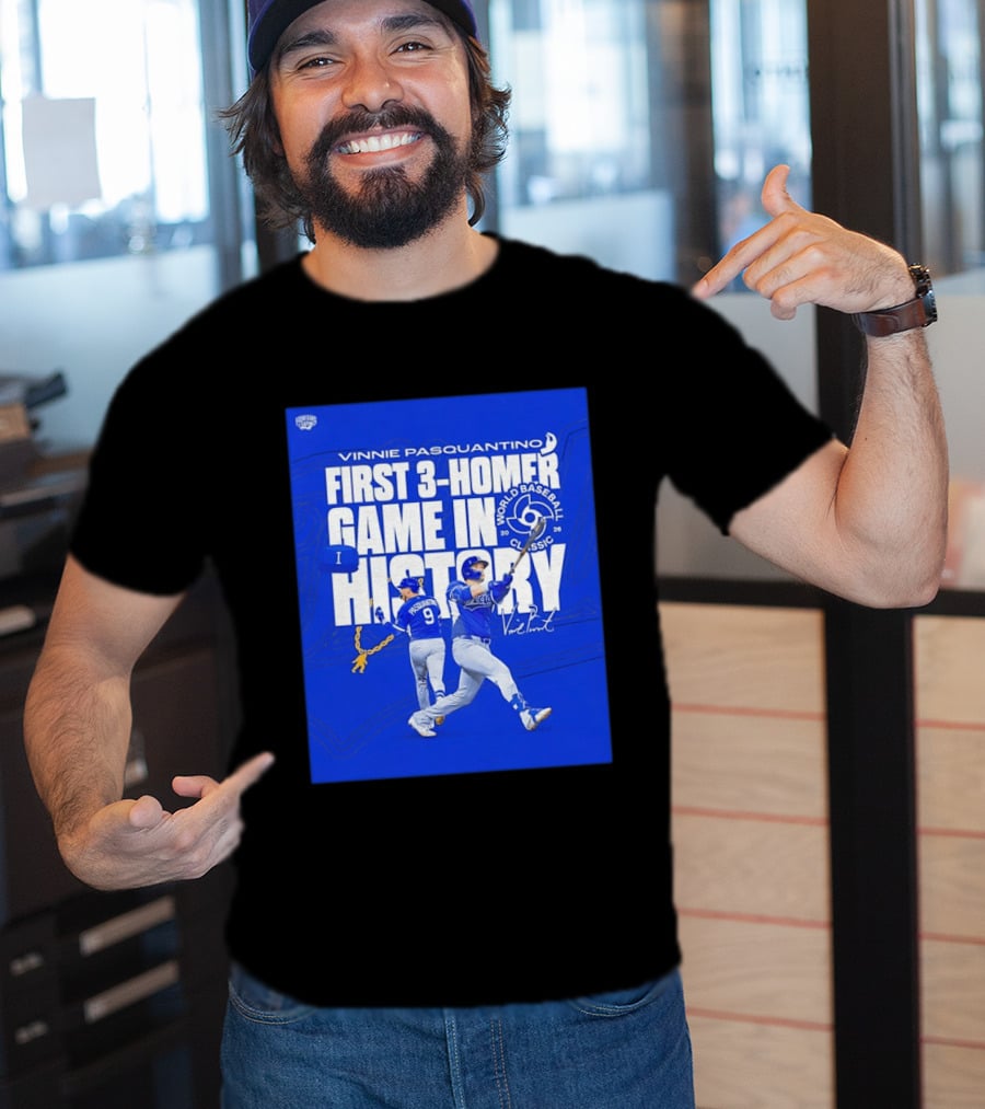 Vinnie Pasquantino First 3 Homer Game World Baseball Classic 2026 History T-Shirt