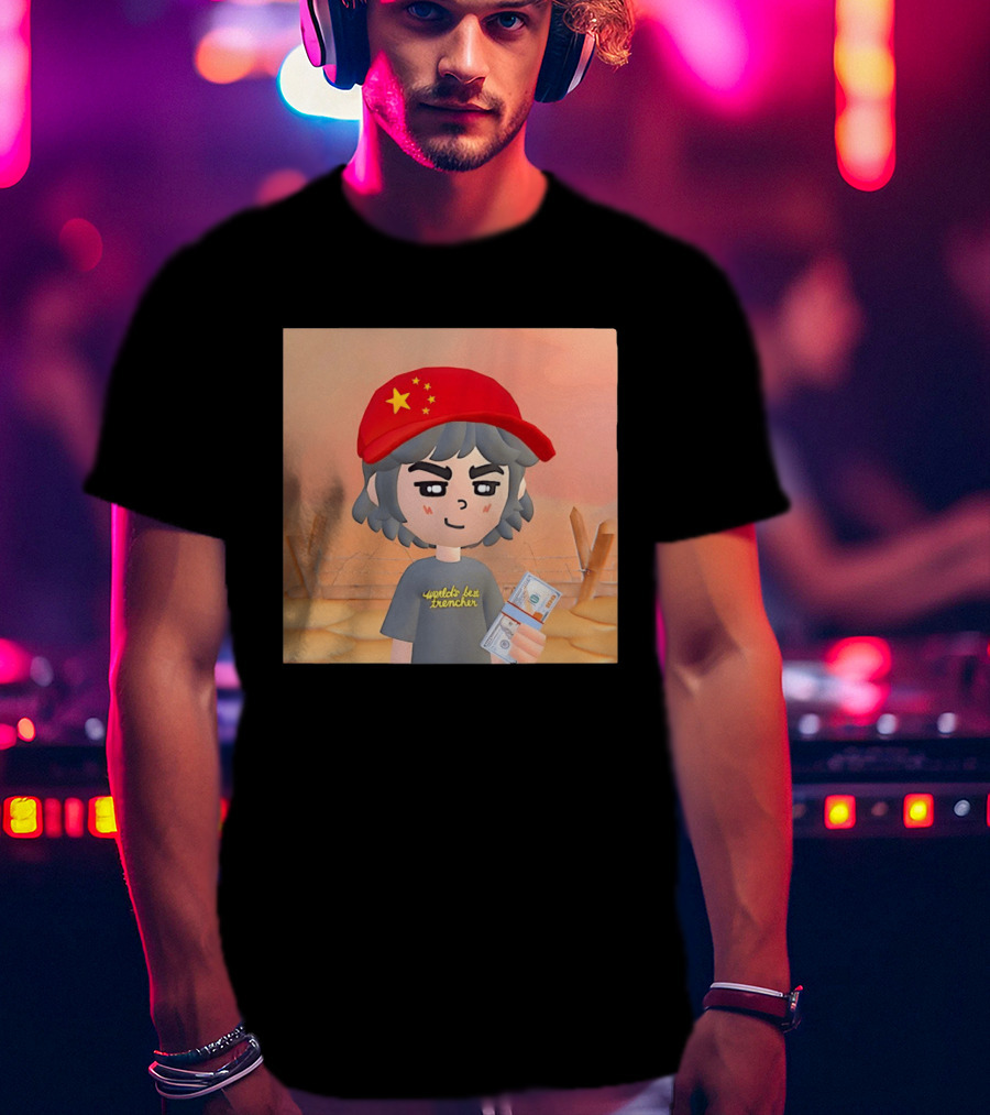 World's Best Trencher China Play Together Red Star Cap Cartoon T-Shirt