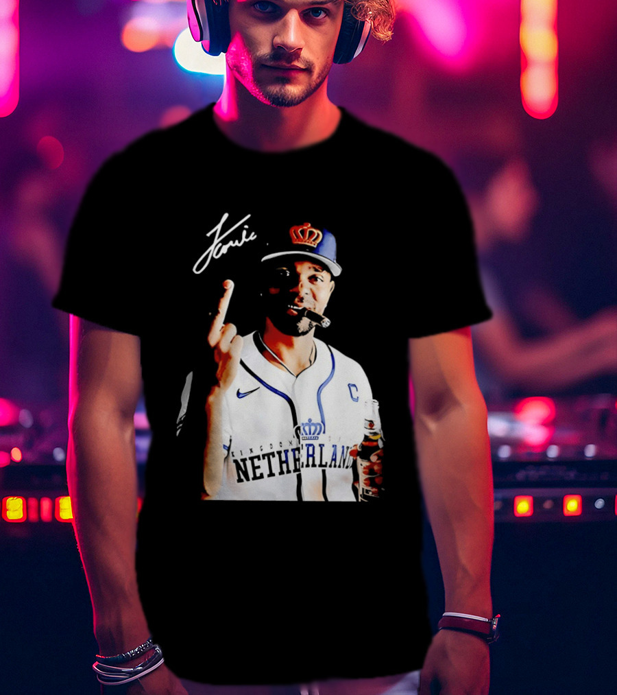 Xander Bogaerts Netherlands Baseball Smoking Gesture Middle Finger T-Shirt