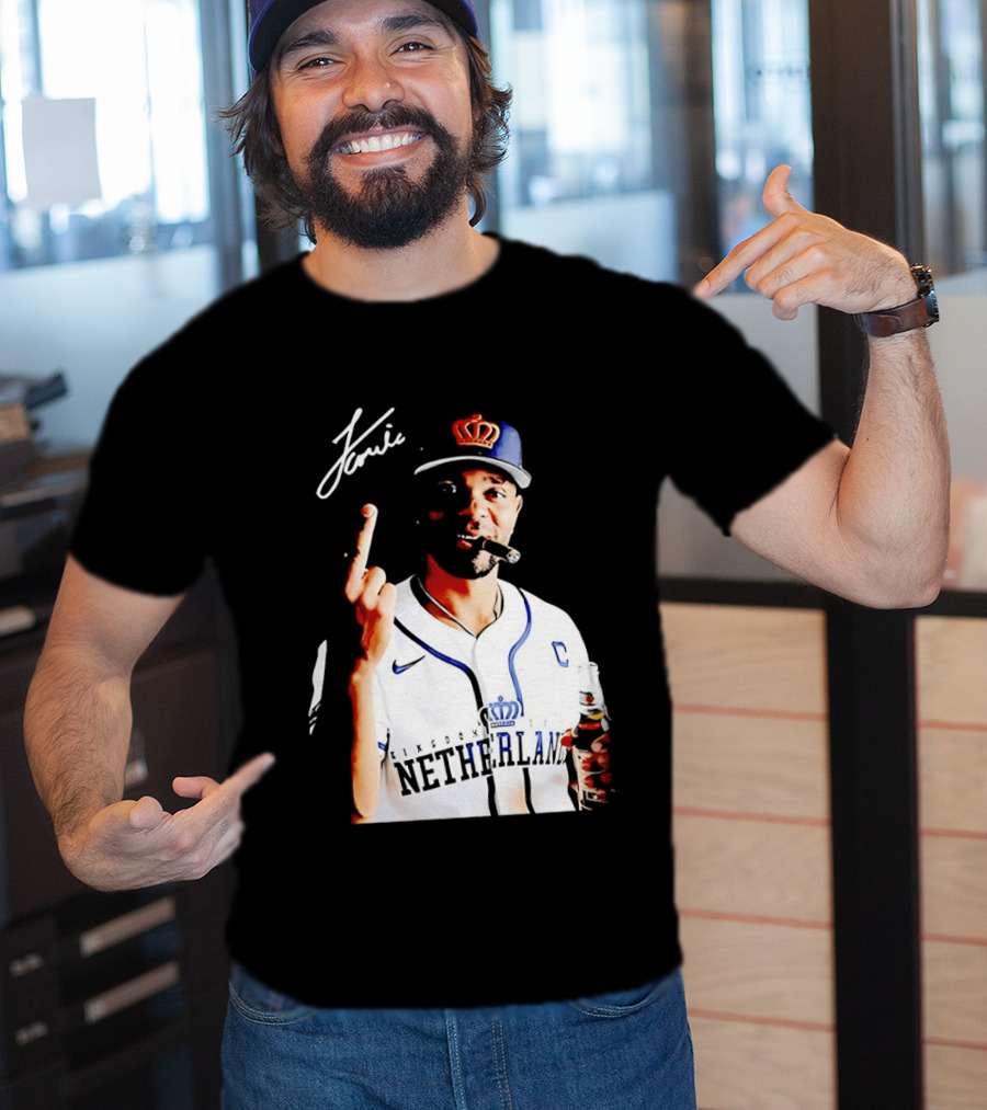 Xander Bogaerts Netherlands Baseball Smoking Gesture Middle Finger T-Shirt