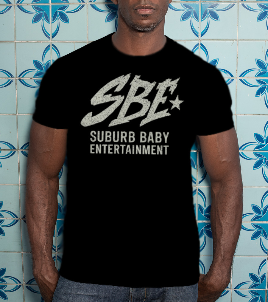 SBE Suburb Baby Entertainment Star Symbol Retro Text Style T-Shirt
