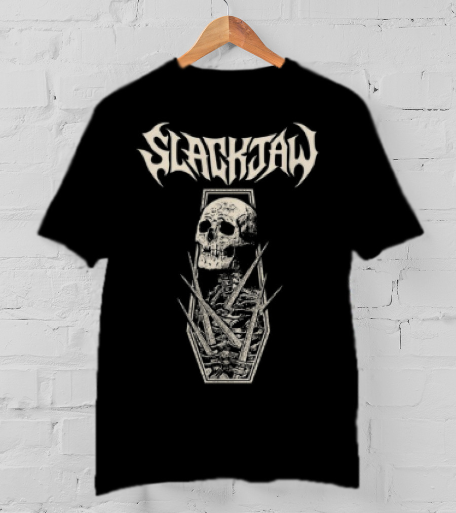 Slackjaw Skull And Coffin Design T-Shirt