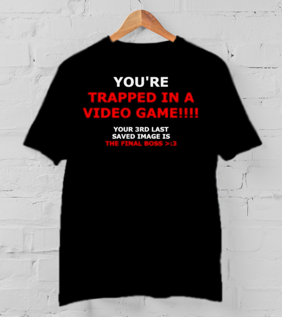 You’re Trapped IN A Video Game Your 3Rd Last Saved Image Is The Final Boss >:) T-Shirt