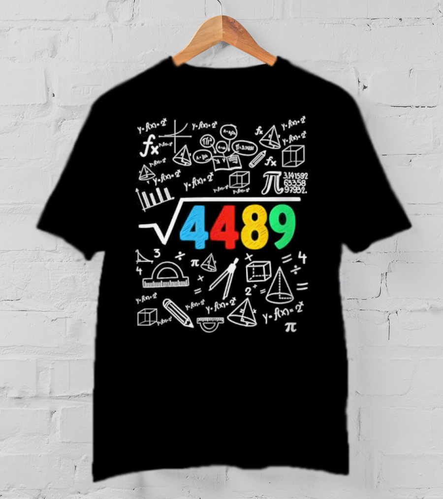 Square Root 4489 Chalkboard Math 67 Math Teacher Slang T-Shirt