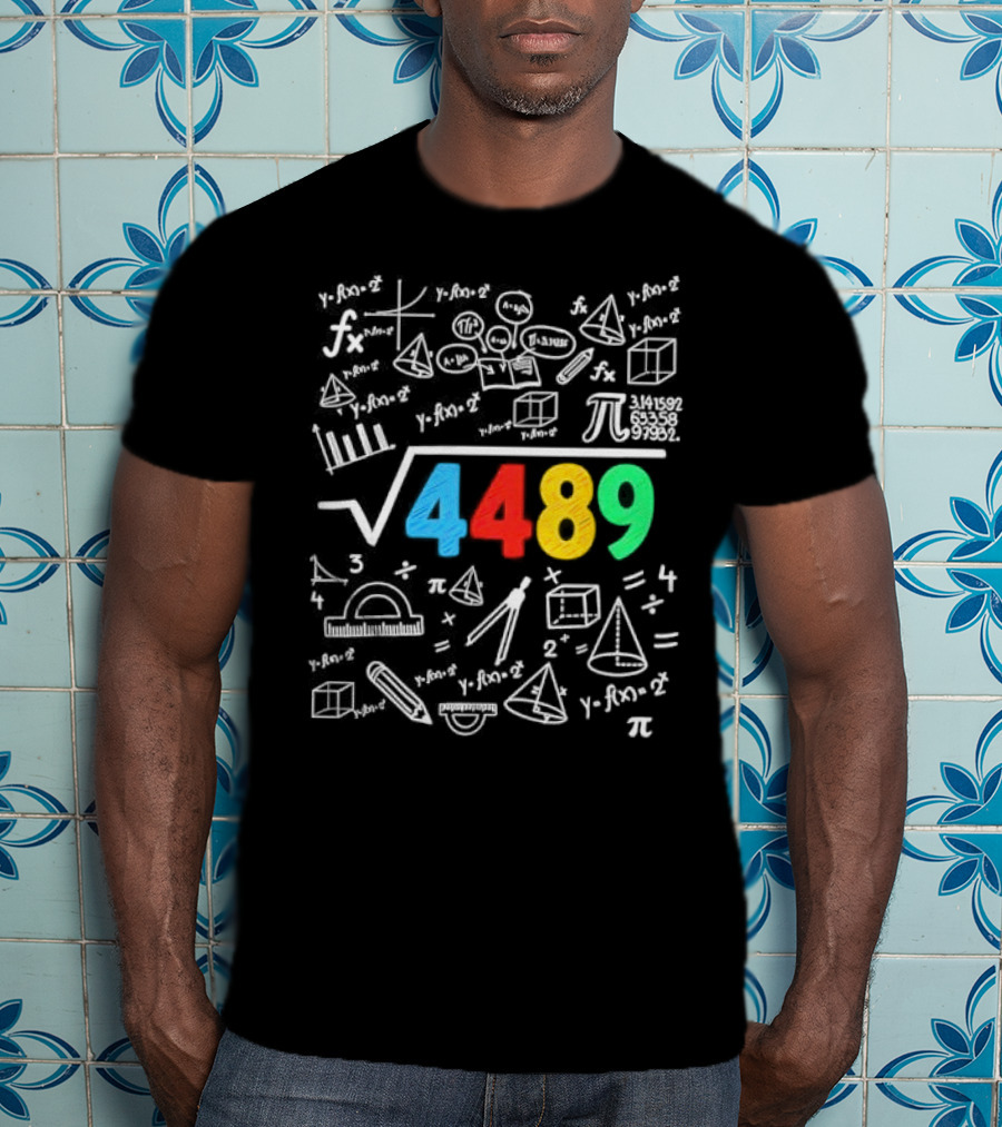 Square Root 4489 Chalkboard Math 67 Math Teacher Slang T-Shirt