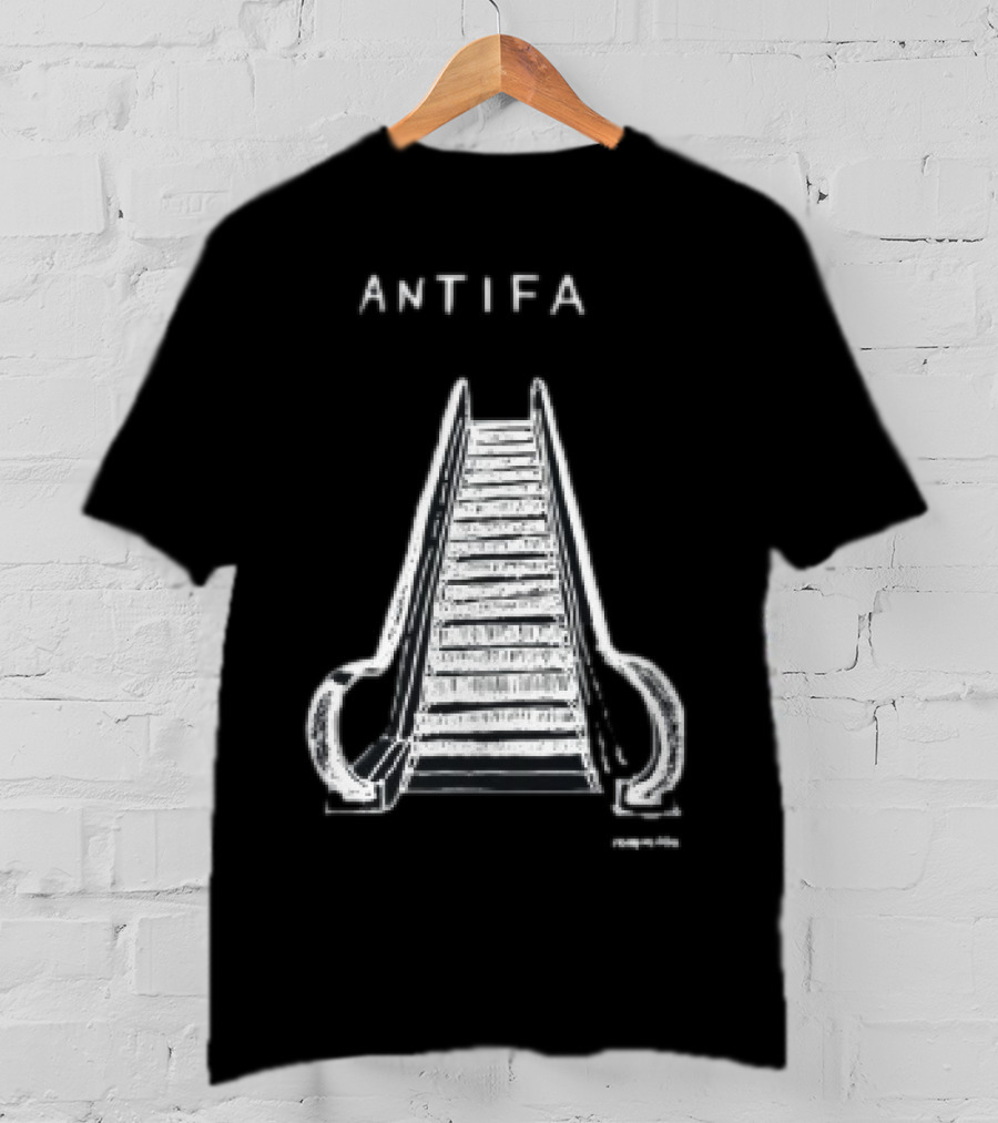 ANTIFA Escalator Stairs With Symbolic Message T-Shirt