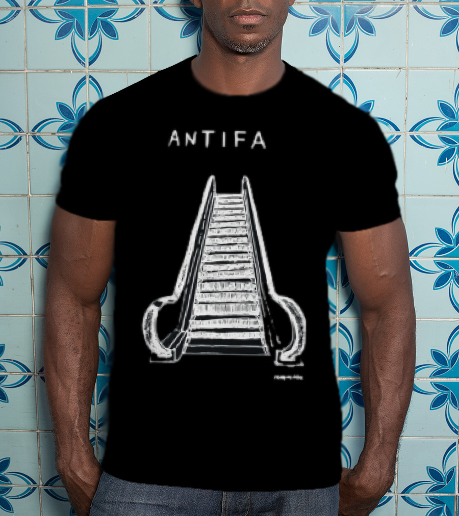 ANTIFA Escalator Stairs With Symbolic Message T-Shirt