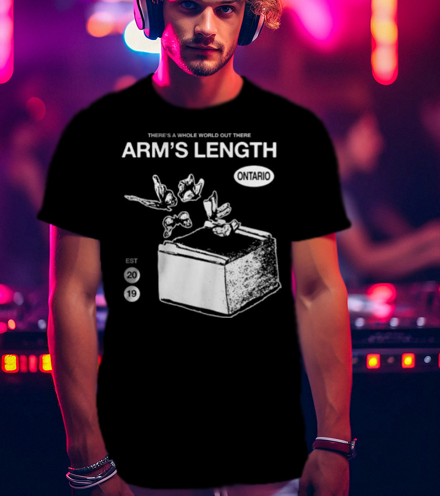 Arm's Length There's A Whole World Out There Butterfly Cube Art Set 1 T-Shirt